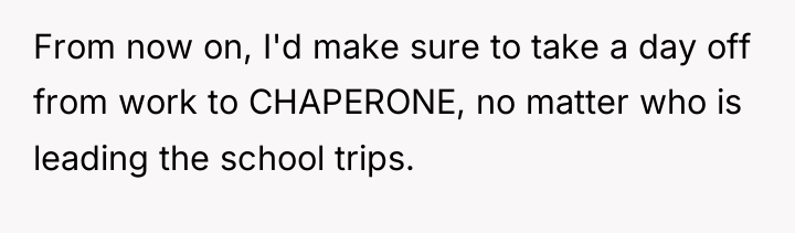 From now on, I'd make sure to take a day...
