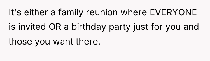 It's either a family reunion where EVERYONE is invited OR...