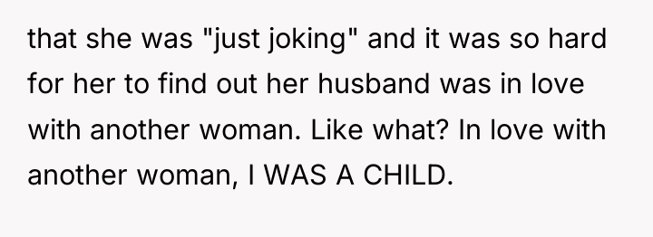 that she was "just joking" and it was so hard...