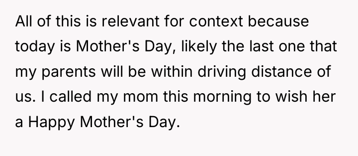 All of this is relevant for context because today is...