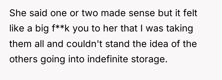 She said one or two made sense but it felt...