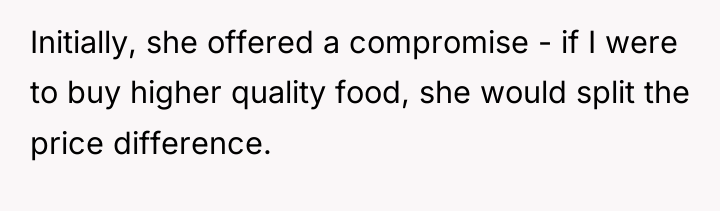 Initially, she offered a compromise - if I were to...