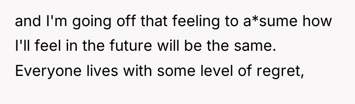 and I'm going off that feeling to a*sume how I'll...