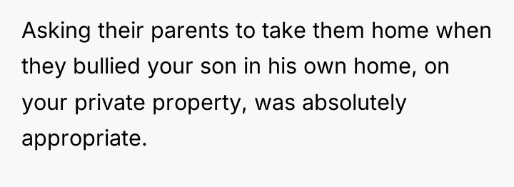 Asking their parents to take them home when they bullied...