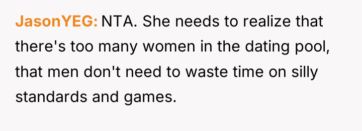 JasonYEG NTA. She needs to realize that there's too many...