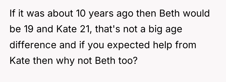 If it was about 10 years ago then Beth would...