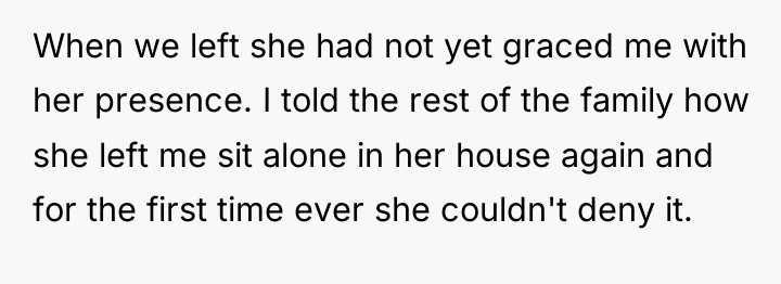When we left she had not yet graced me with...