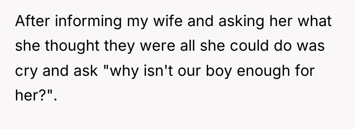After informing my wife and asking her what she thought...