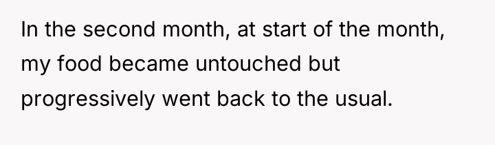 In the second month, at start of the month, my...
