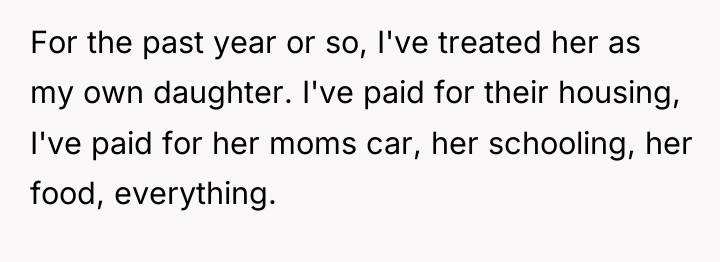 For the past year or so, I've treated her as...