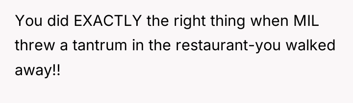You did EXACTLY the right thing when MIL threw a...