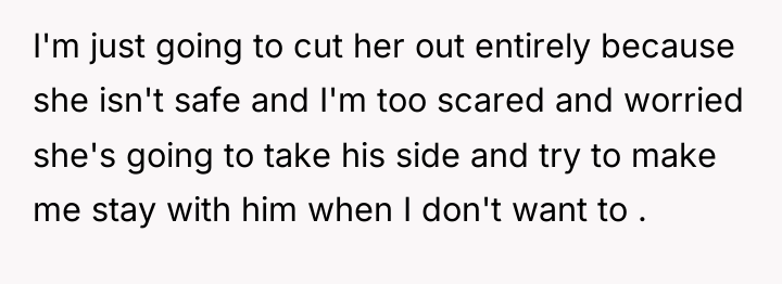 I'm just going to cut her out entirely because she...
