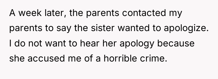 A week later, the parents contacted my parents to say...