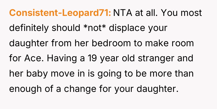 Consistent-Leopard71 NTA at all. You most definitely should *not* displace...
