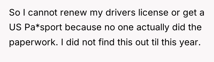 So I cannot renew my drivers license or get a...