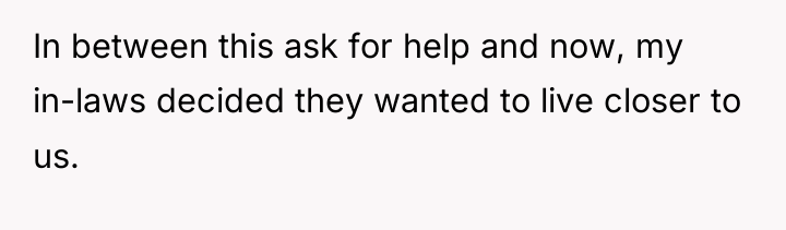 In between this ask for help and now, my in-laws...