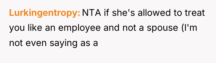 Lurkingentropy NTA if she's allowed to treat you like an...