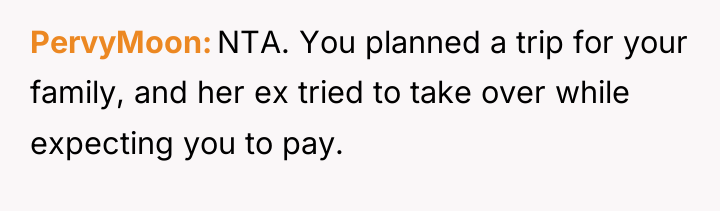 PervyMoon NTA. You planned a trip for your family, and...