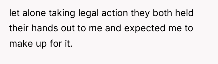 let alone taking legal action they both held their hands...