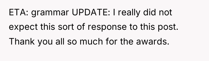 ETA: grammar UPDATE: I really did not expect this sort...