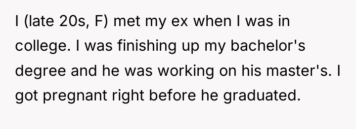 I (late 20s, F) met my ex when I was...