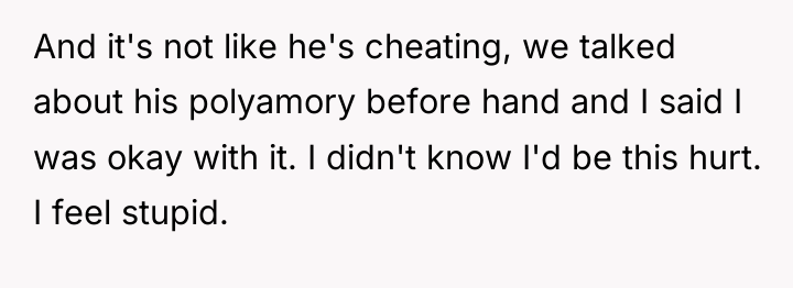 And it's not like he's cheating, we talked about his...
