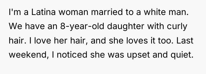 I'm a Latina woman married to a white man. We...