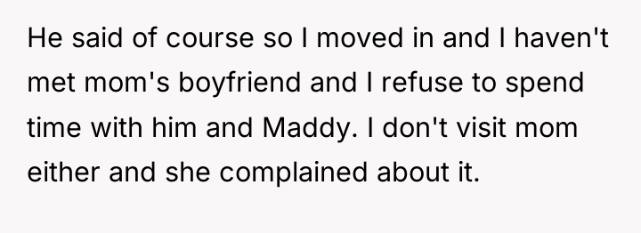 He said of course so I moved in and I...
