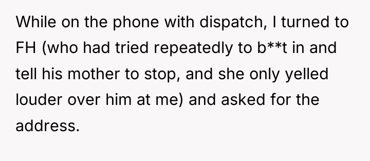 While on the phone with dispatch, I turned to FH...