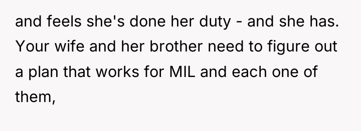 and feels she's done her duty - and she has....