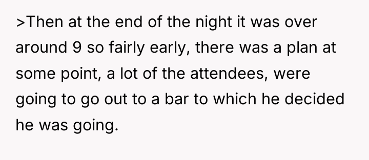 >Then at the end of the night it was over...