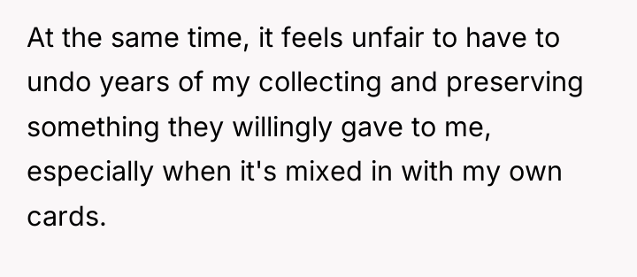 At the same time, it feels unfair to have to...