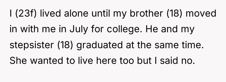 I (23f) lived alone until my brother (18) moved in...