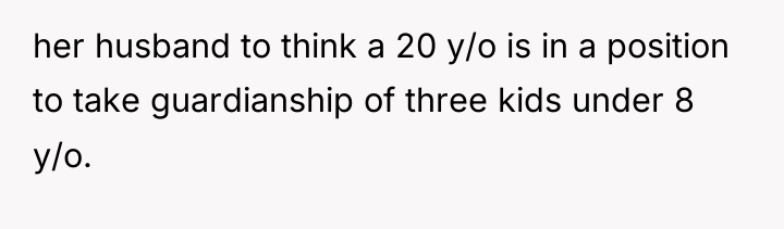 her husband to think a 20 y/o is in a...