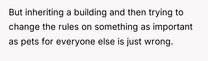 But inheriting a building and then trying to change the...