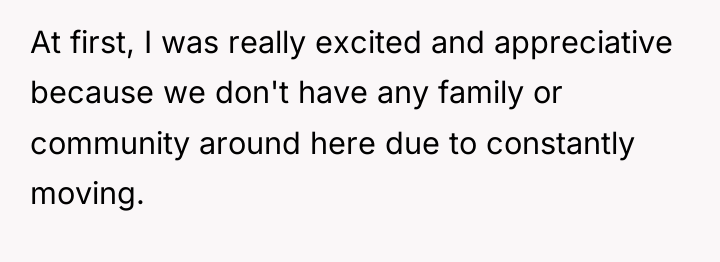 At first, I was really excited and appreciative because we...