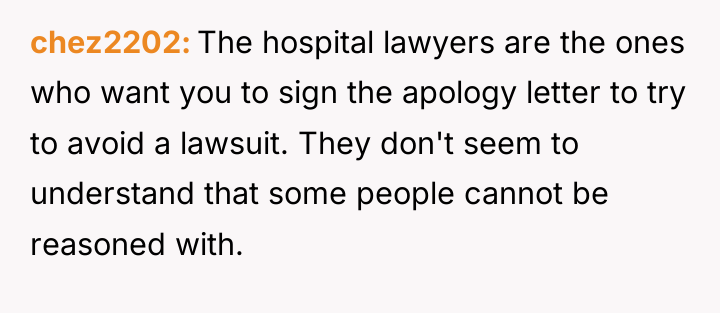 chez2202 The hospital lawyers are the ones who want you...