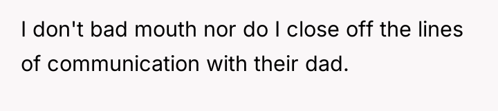 I don't bad mouth nor do I close off the...