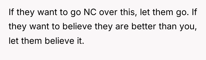 If they want to go NC over this, let them...