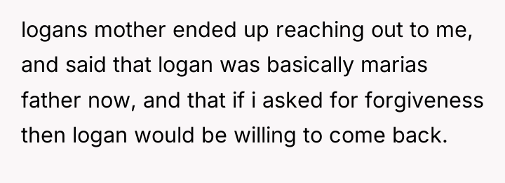 logans mother ended up reaching out to me, and said...
