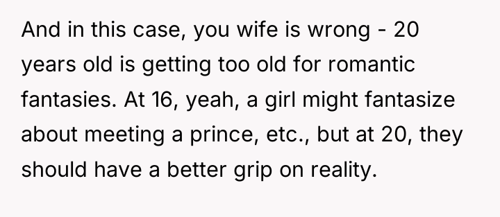 And in this case, you wife is wrong - 20...