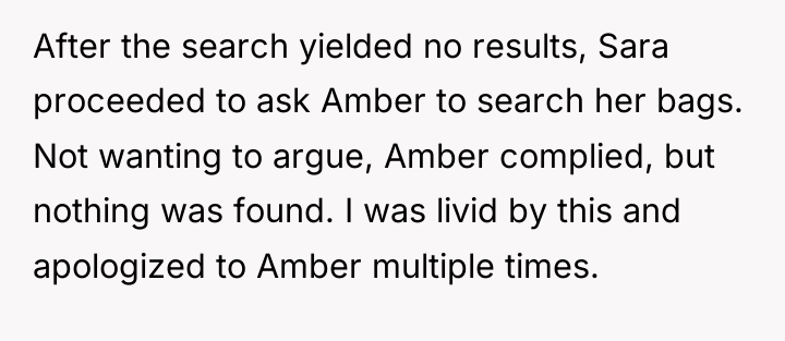 After the search yielded no results, Sara proceeded to ask...