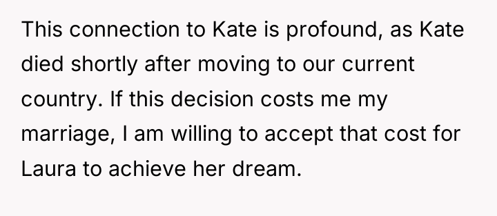 This connection to Kate is profound, as Kate died shortly...