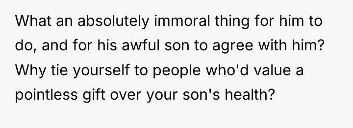 What an absolutely immoral thing for him to do, and...