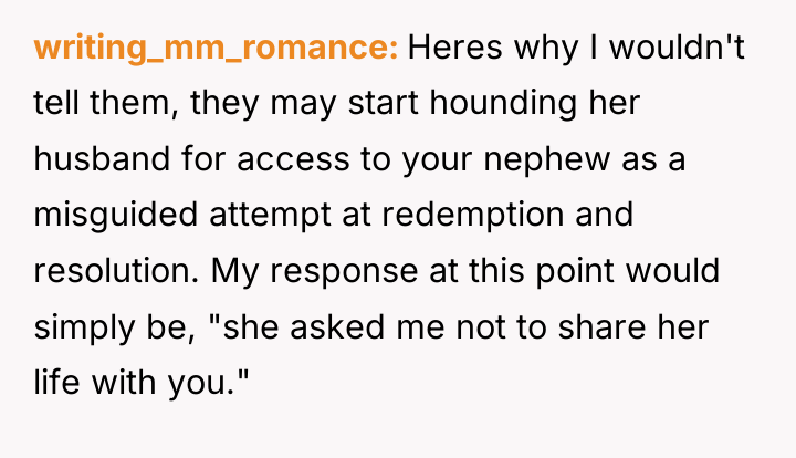 writing_mm_romance Heres why I wouldn't tell them, they may start...