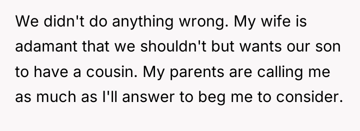 We didn't do anything wrong. My wife is adamant that...