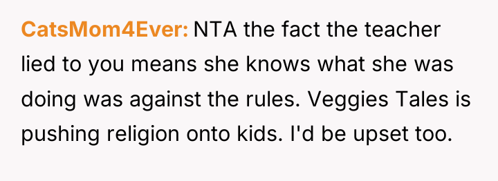 CatsMom4Ever NTA the fact the teacher lied to you means...