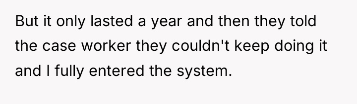 But it only lasted a year and then they told...
