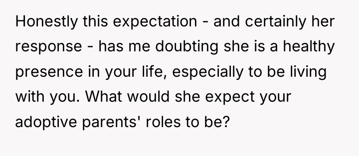 Honestly this expectation - and certainly her response - has...