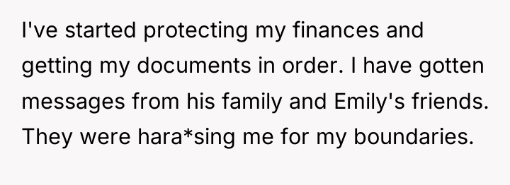 I've started protecting my finances and getting my documents in...